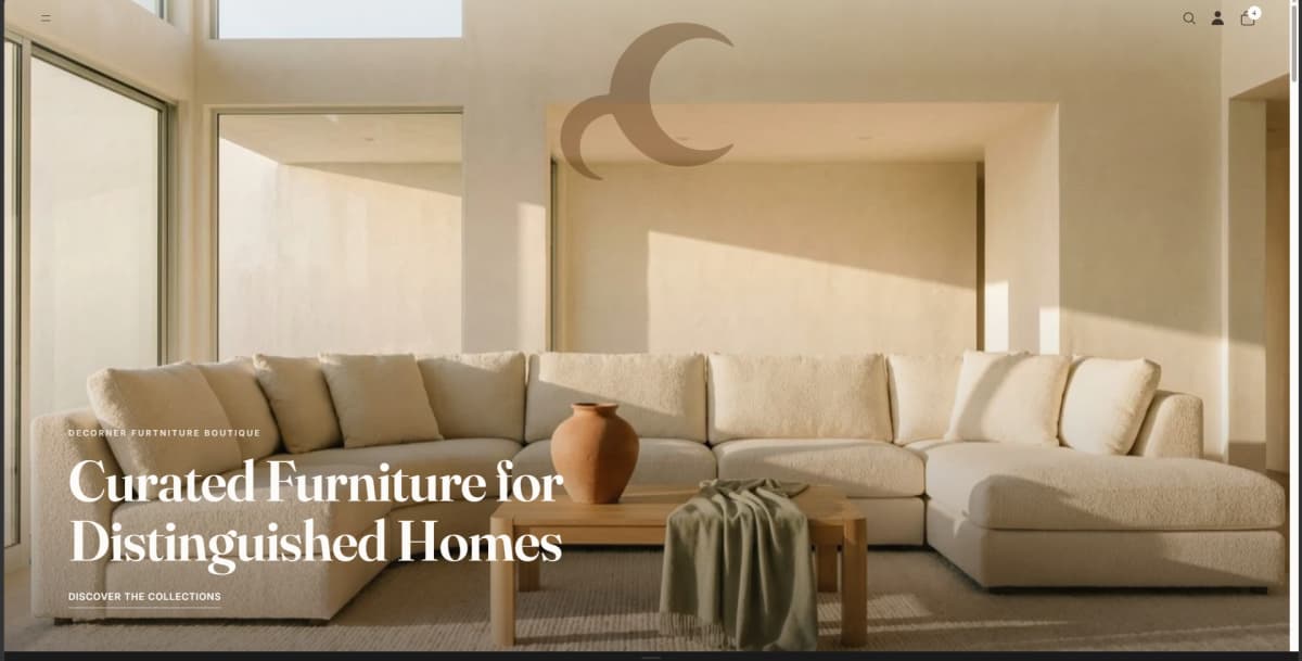 Decorner Furniture Boutique — live site